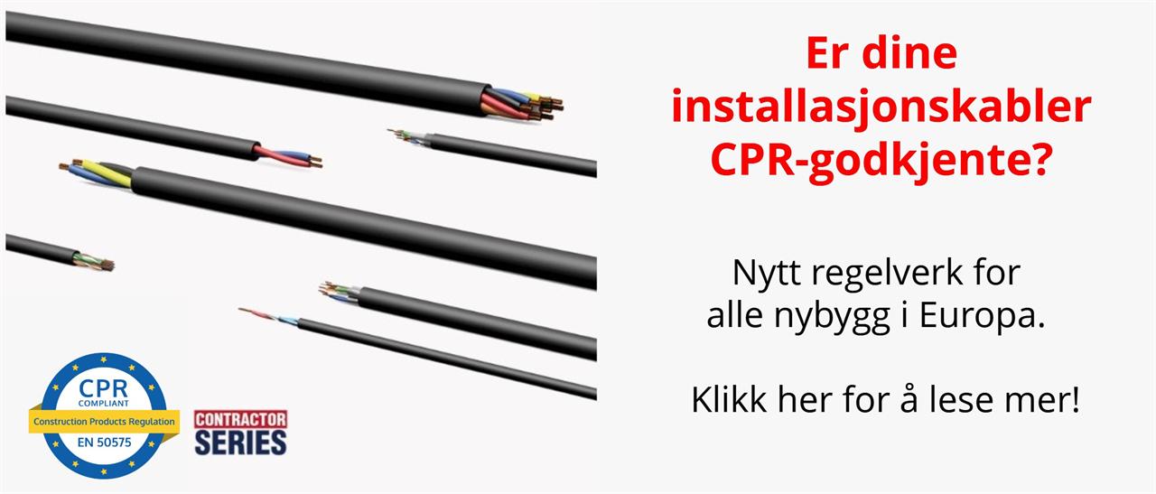 CPR godkjente kabler for installasjon